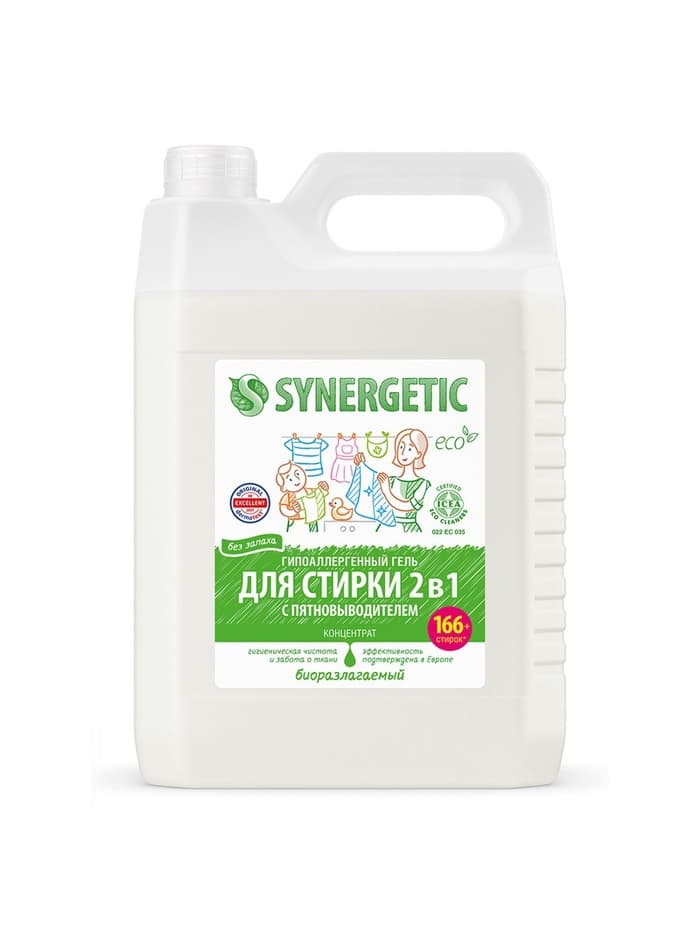 Жидкое средство для стирки Synergetic, гель, универсальное, 5 л
