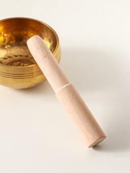 Поющая чаша золотая матовая «Точки и цветок», музыкальный инструмент, с резонатором, 4×8×8 см