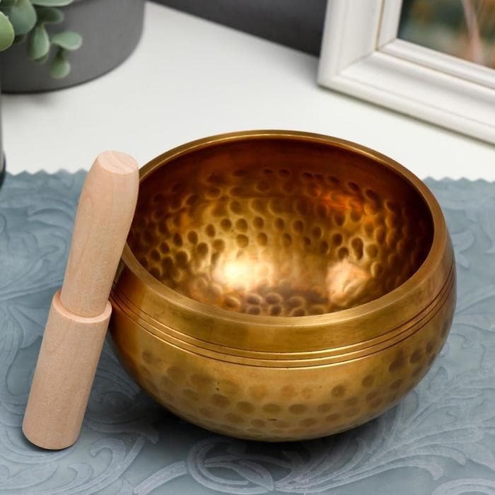 Поющая чаша «Точки», музыкальный инструмент, с резонатором, 7.3×12×12 см