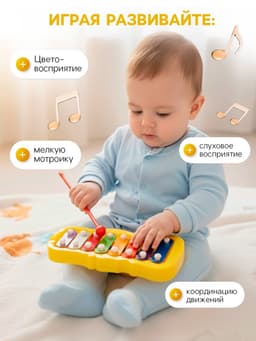 Игрушка музыкальная-металлофон «Звонкий», цвета МИКС