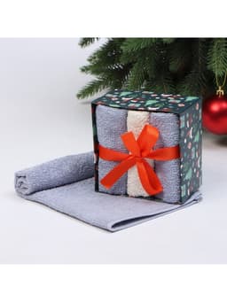 Полотенца махровые «Этель. Новогодние забавы», 30×30 см - 3 шт., хлопок 100%