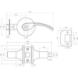 Защёлка «СТАНДАРТ» 8510 PS BL, чёрная, пустая