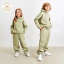 Брюки детские с начёсом MINAKU: Basic Line KIDS, оливковые, рост 110 см