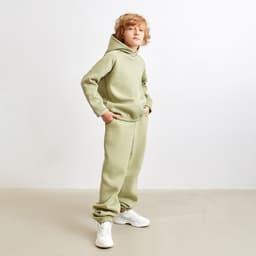 Брюки детские с начёсом MINAKU: Basic Line KIDS, оливковые, рост 110 см