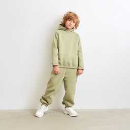 Брюки детские с начёсом MINAKU: Basic Line KIDS, оливковые, рост 110 см
