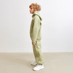 Брюки детские с начёсом MINAKU: Basic Line KIDS, оливковые, рост 110 см