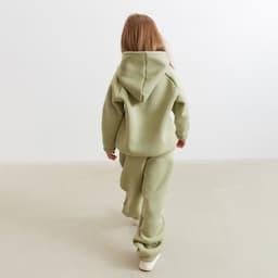 Брюки детские с начёсом MINAKU: Basic Line KIDS, оливковые, рост 110 см