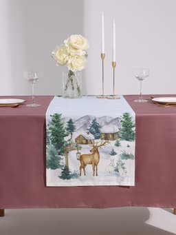 Дорожка на стол новогодняя «Этель» Forest animals, размер 40×147±5 см