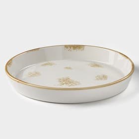 Форма для запекания Доляна Organic Gold, 1 л, d=24.5 см, фарфор, белая