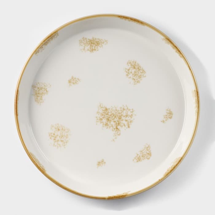 Форма для запекания Доляна Organic Gold, 1 л, d=24.5 см, фарфор, белая