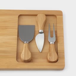 Набор для подачи сыра Доляна Cheese, 3 ножа, доска 38×18.5 см, бамбук