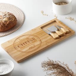 Набор для подачи сыра Доляна Cheese, 3 ножа, доска 38×18.5 см, бамбук