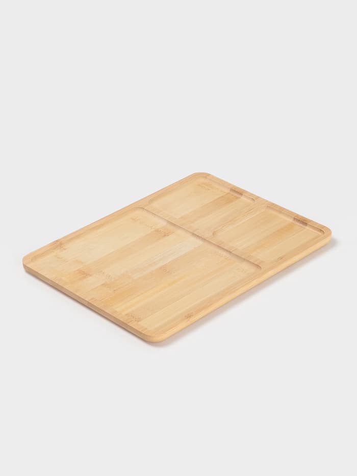 Менажница Доляна Striata, 3 секции, 32×23.5×1.2 см, бамбук