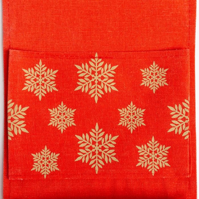 Кармашек текстильный «Этель. Снежинки», 2 отделения, 20×41 см