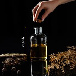 Бутыль для соусов и масла Доляна «Парфе», 1.1 л, 10×20.5 см, с пробковой крышкой, стекло, прозрачная