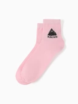 Набор новогодний подарочный KAFTAN Merry Christmas, носки размер 36-39 (23-25 см), маска для сна, открытка 2 шт.