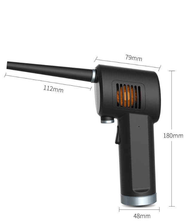 Воздуходувка для чистки компьютера и клавиатуры от пыли, беспроводная MR-02, 6000 мАч, чёрная
