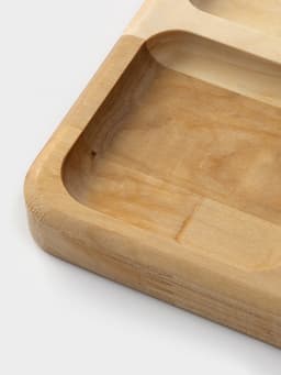 Менажница Доляна «Комо», 18×18×1.8 см, 4 секции, дерево берёза, пропитана маслом