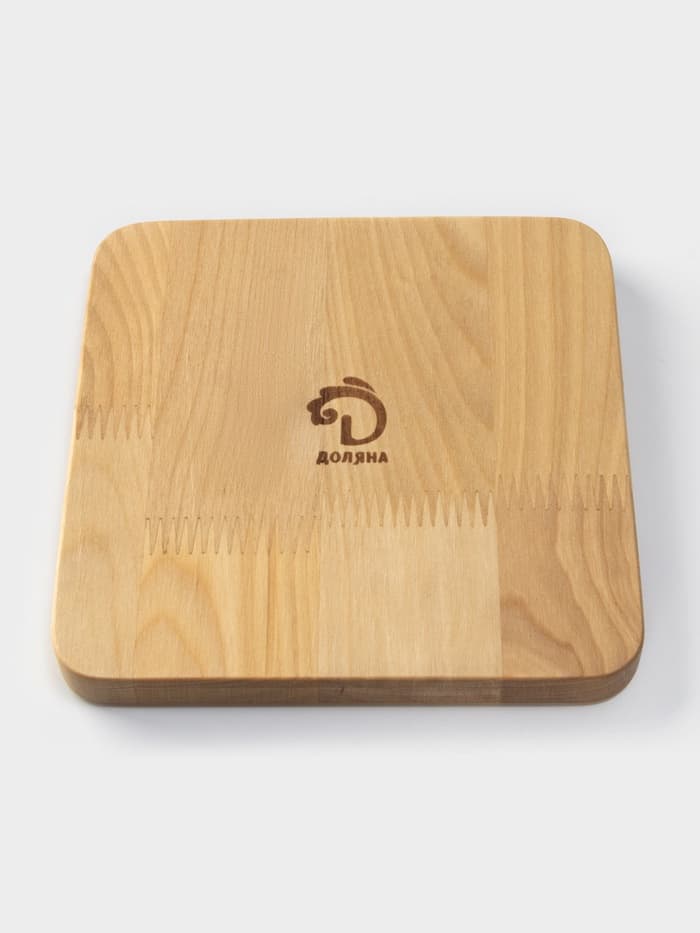 Менажница Доляна «Беневенто», 18×18×1.8 см, 2 секции, дерево берёза, пропитана маслом