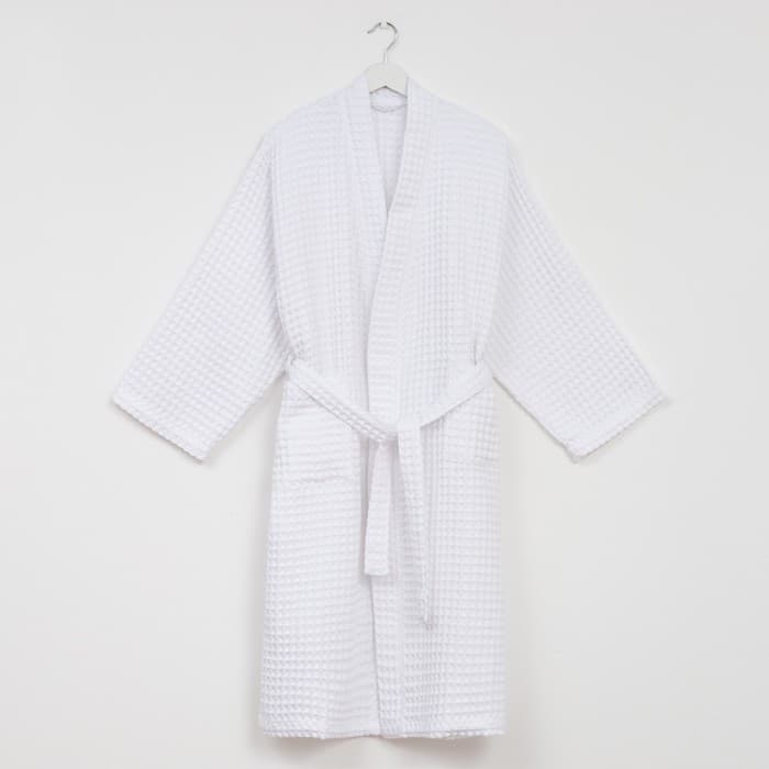 Халат вафельный мужской удлиненный «Этель» Boho, размер 46-48, 100% хлопок, 290 г/м², белый
