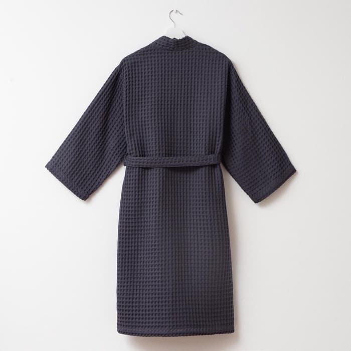 Халат вафельный женский удлинённый «Этель» Boho, размер 42-44, хлопок, 290 г/м², тёмно-серый