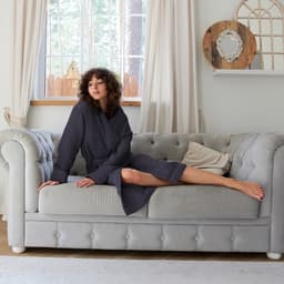 Халат вафельный женский удлинённый «Этель» Boho, размер 42-44, хлопок, 290 г/м², тёмно-серый