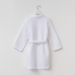 Халат вафельный детский Крошка Я Boho размер 30 (98-104 см), белый, 100% хлопок 290 г/м²