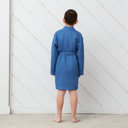 Халат вафельный детский «Крошка Я» Boho, размер 30 (98-104 см), синий