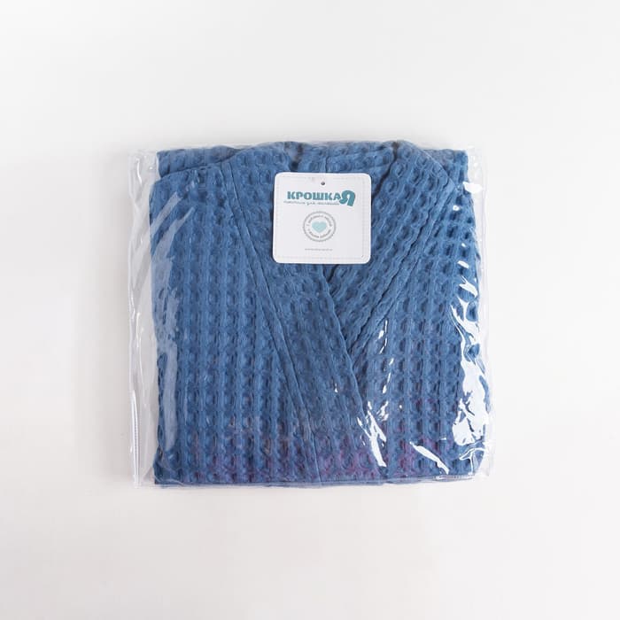 Халат вафельный детский «Крошка Я» Boho, размер 30 (98-104 см), синий