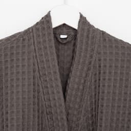 Халат вафельный женский удлинённый «Этель» Boho, размер 42-44, хлопок, 290 г/м², светло-серый