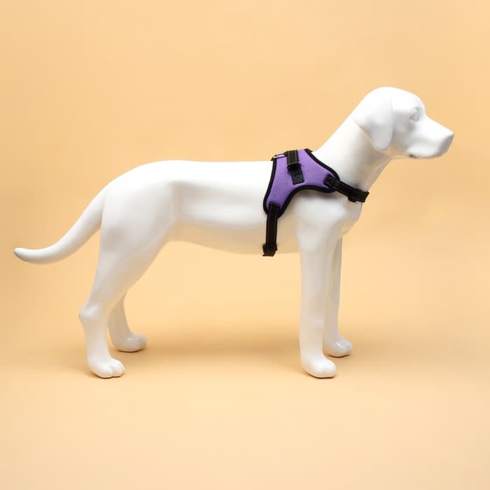 Шлейка К7, размер L, ОГ 64-86 см, вес 18- 27.5 кг, мягкая, светоотражающая, фиолетовая