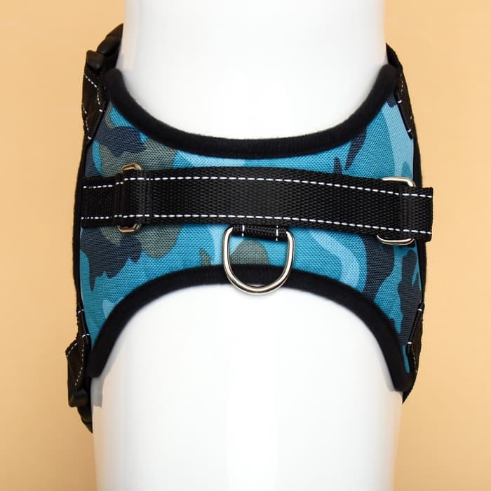 Шлейка К7, размер S, ОГ 44-55 см, вес 5-9 кг, мягкая, светоотражающая, голубая