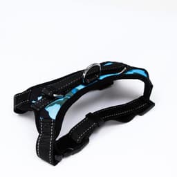 Шлейка К7, размер S, ОГ 44-55 см, вес 5-9 кг, мягкая, светоотражающая, голубая