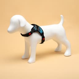 Шлейка К7, размер М, ОГ 52-66 см, вес 9.5-17.5 кг, мягкая, светоотражающая, голубая