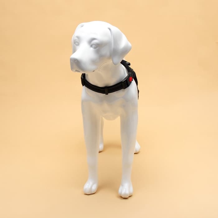 Шлейка К7, размер L, ОГ 64-86 см, вес 18- 27.5 кг, мягкая, светоотражающая, голубая