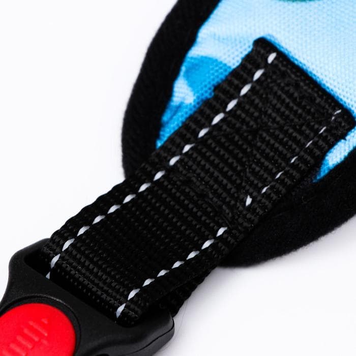 Шлейка К7, размер L, ОГ 64-86 см, вес 18- 27.5 кг, мягкая, светоотражающая, голубая