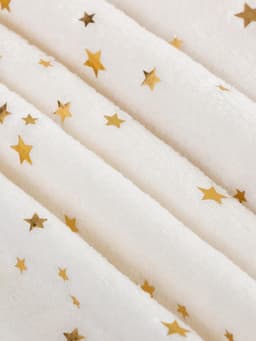 Плед «Этель. Золотые звезды», 150×200 см, корал-флис, белый