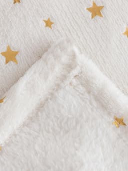 Плед «Этель. Золотые звезды», 150×200 см, корал-флис, белый