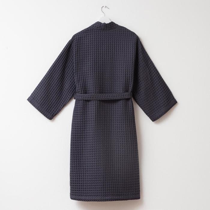 Халат вафельный женский удлинённый «Этель» Boho, размер 54-56, хлопок, 290 г/м², тёмно-серый