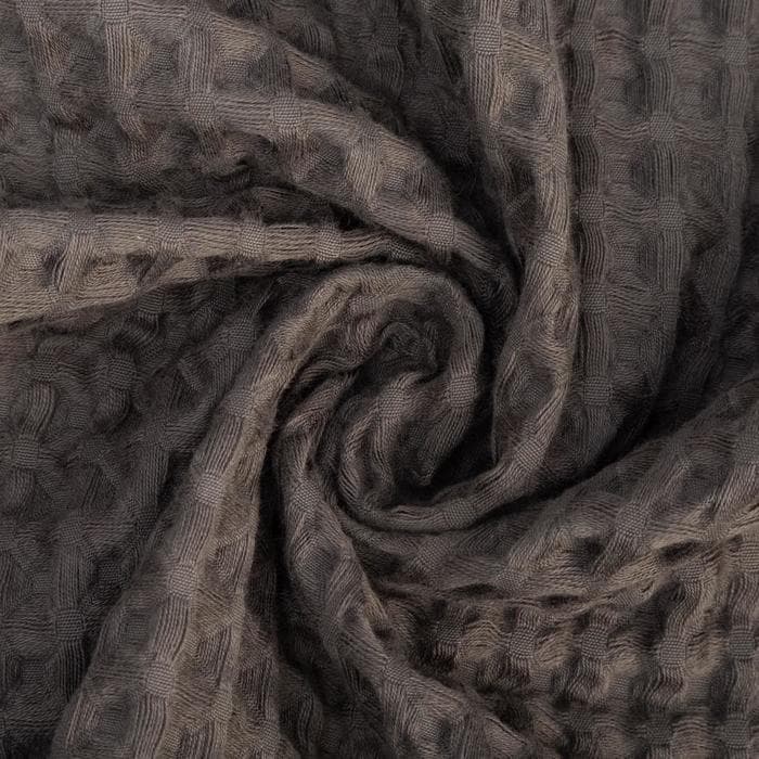 Халат вафельный женский удлинённый «Этель» Boho, размер 46-48, хлопок, 290 г/м², светло-серый