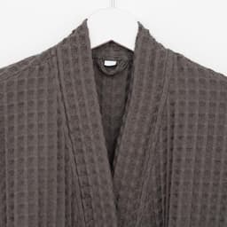 Халат вафельный женский удлинённый «Этель» Boho, размер 54-56, хлопок, 290 г/м², светло-серый