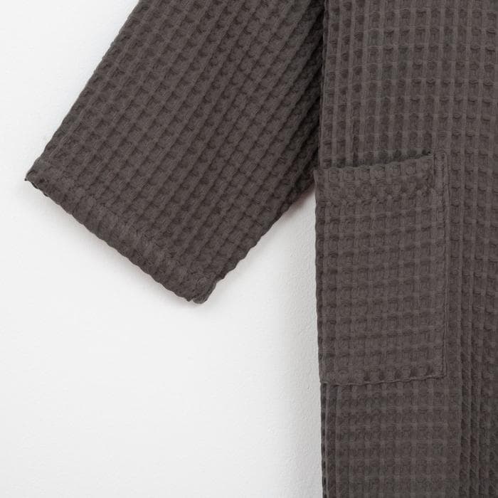 Халат вафельный женский удлинённый «Этель» Boho, размер 54-56, хлопок, 290 г/м², светло-серый