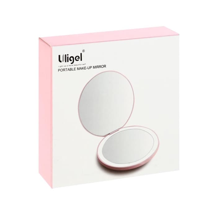 Зеркало KZ-02, подсветка, 9×9×0.7 см, 1 диод, от USB