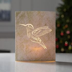 Светодиодная фигура «Колибри» 13×16×5 см, картон, от батареек ААх2, свечение тёплое белое