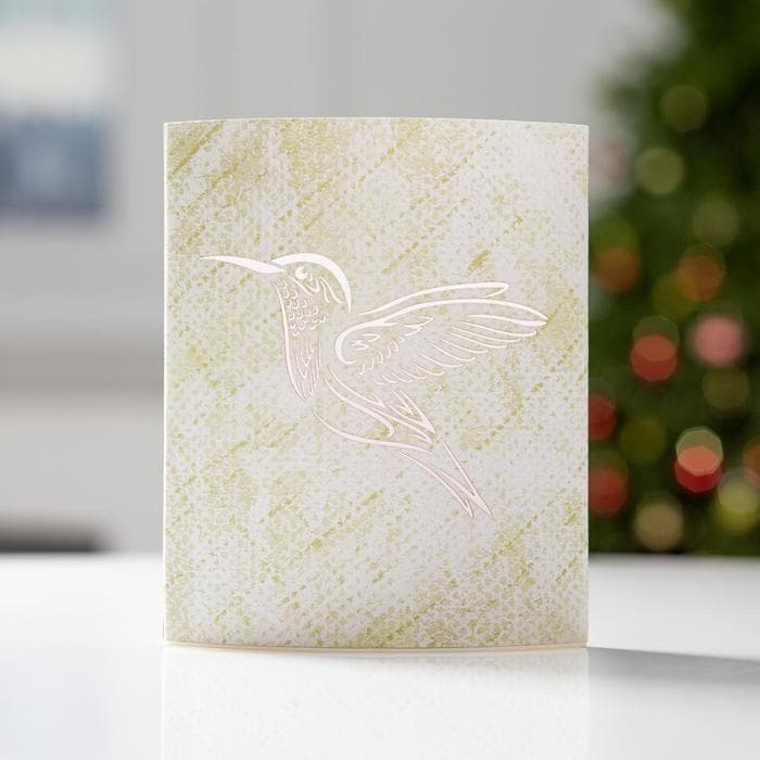 Светодиодная фигура «Колибри» 13×16×5 см, картон, от батареек ААх2, свечение тёплое белое