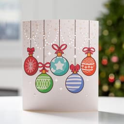 Светодиодная фигура «Ёлочные шары» 17×20×8 см, картон, от батареек ААх2, свечение тёплое белое