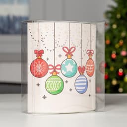 Светодиодная фигура «Ёлочные шары» 17×20×8 см, картон, от батареек ААх2, свечение тёплое белое