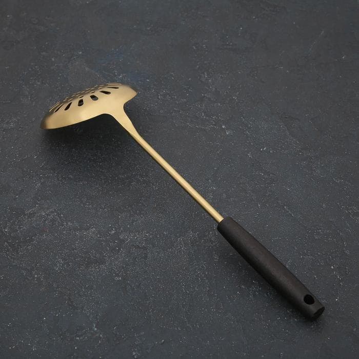 Шумовка из нержавеющей стали «Прайм», h=38.5 см, цвет металла золотой