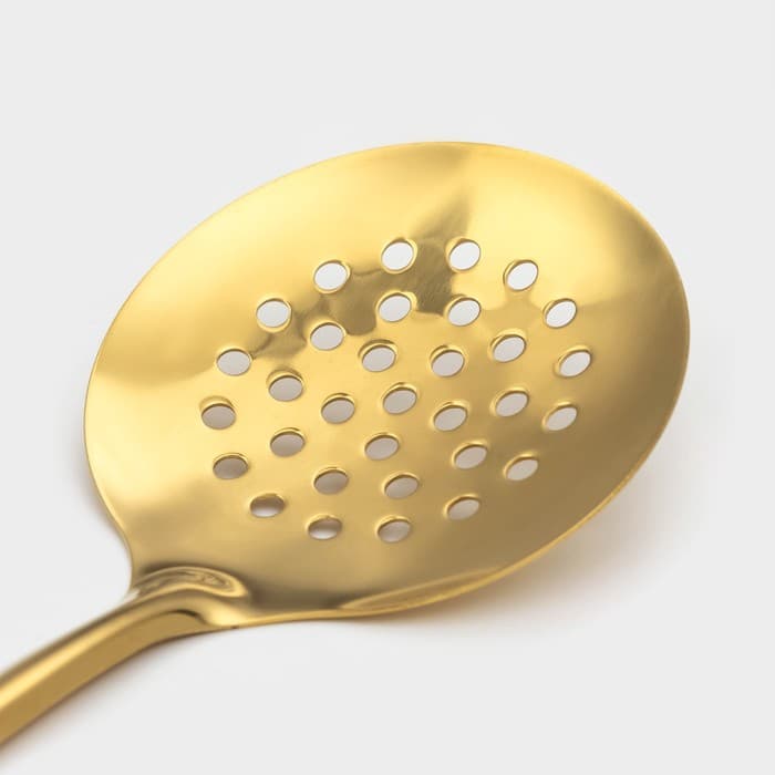 Шумовка из нержавеющей стали Доляна, длина 25.5 см, цвет золотой