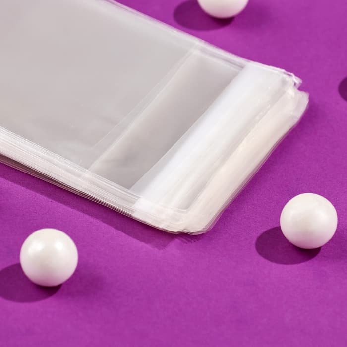 Пакет БОПП с клеевым клапаном, прозрачный для фасовки и упаковки, 6×6/4 см, 25 мкм